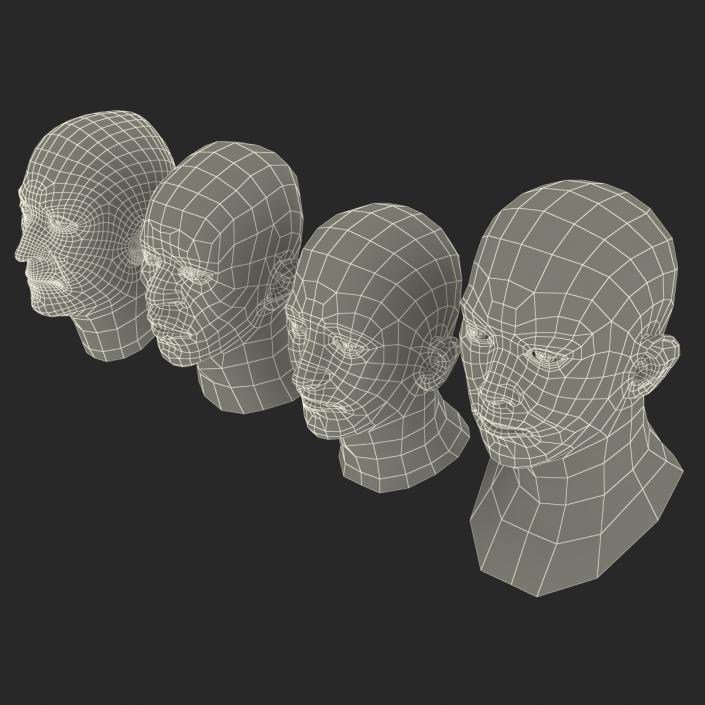 3D Male Heads Collection