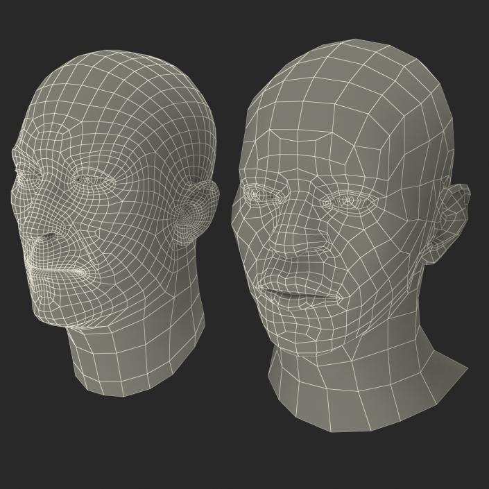 3D Male Heads Collection