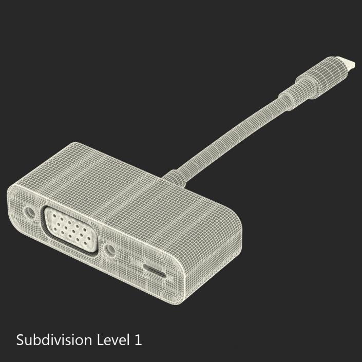 3D model Apple Lightning to VGA Adapter