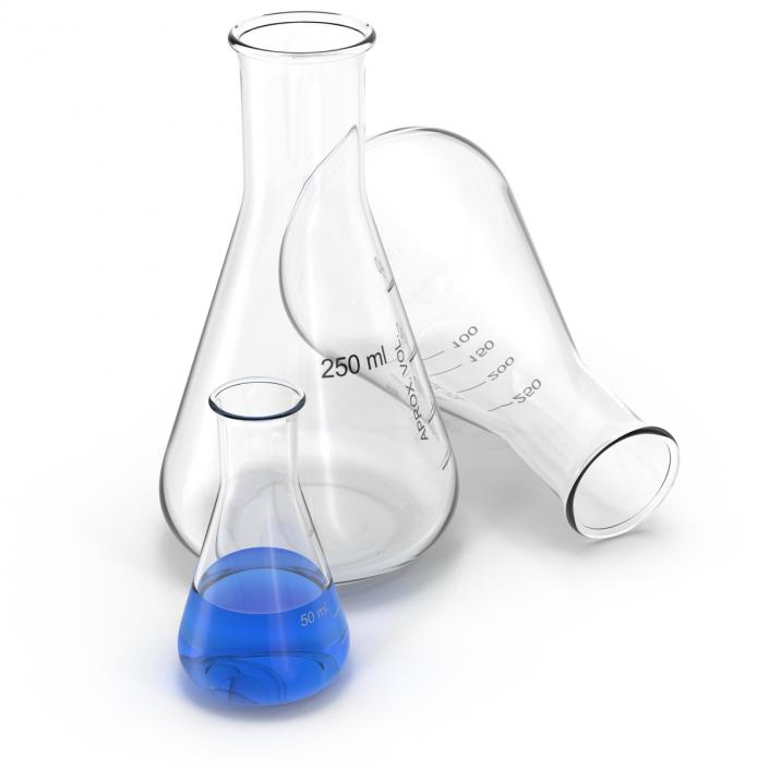 3D Erlenmeyer Flasks 3D Models Collection model