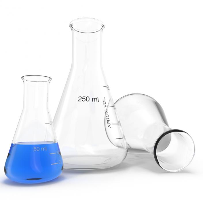 3D Erlenmeyer Flasks 3D Models Collection model