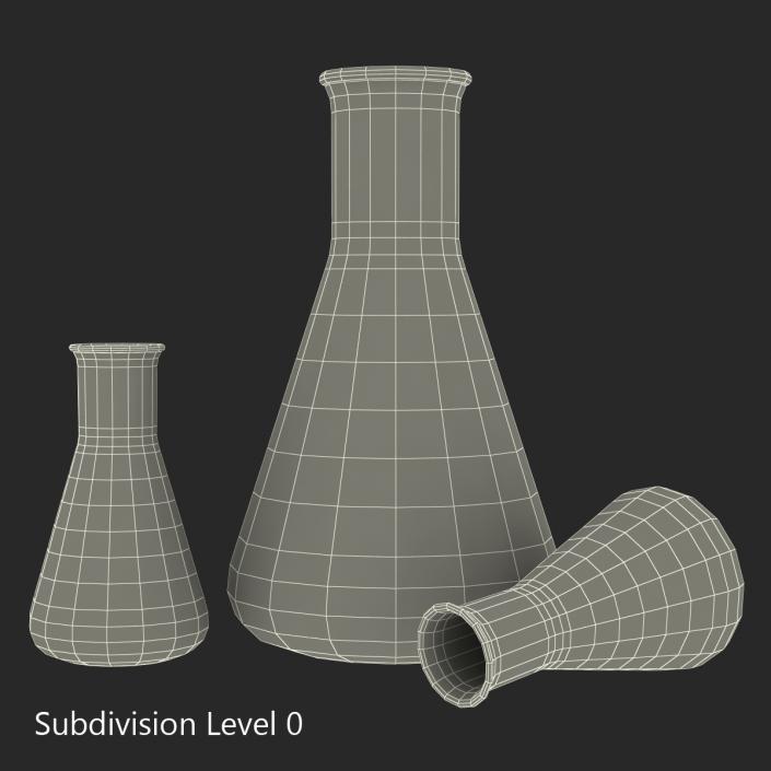 3D Erlenmeyer Flasks 3D Models Collection model