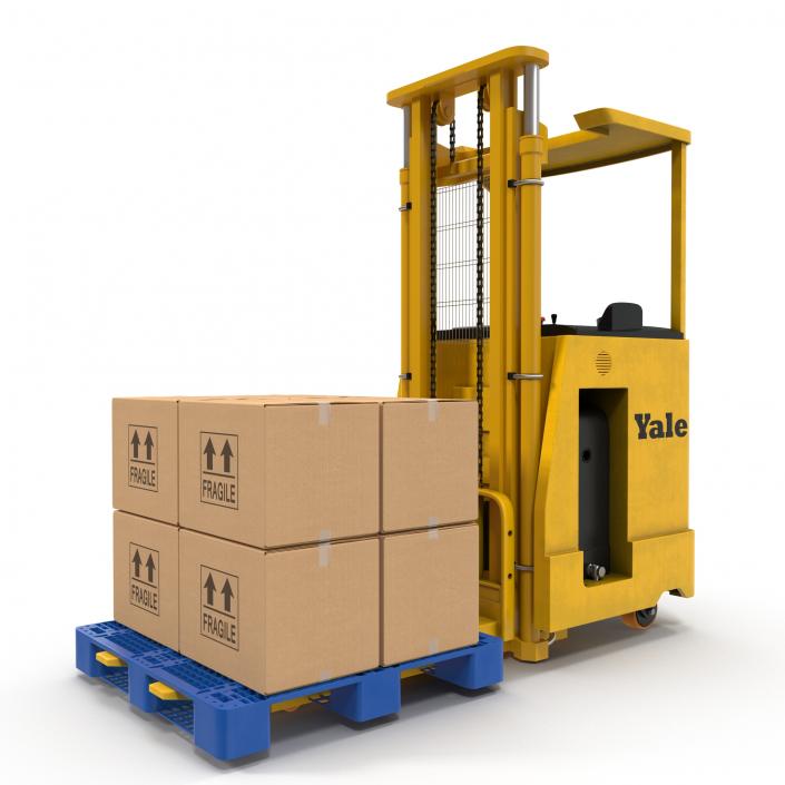 3D model Rider Stacker Yellow and Pallet Set