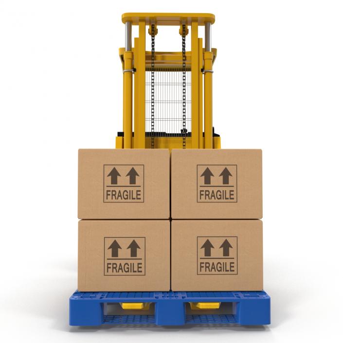 3D model Rider Stacker Yellow and Pallet Set