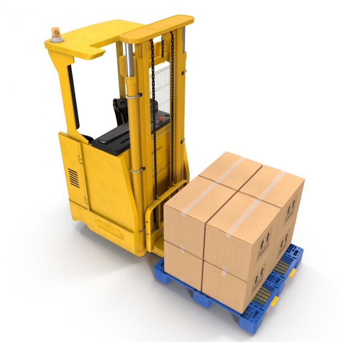 3D model Rider Stacker Yellow and Pallet Set