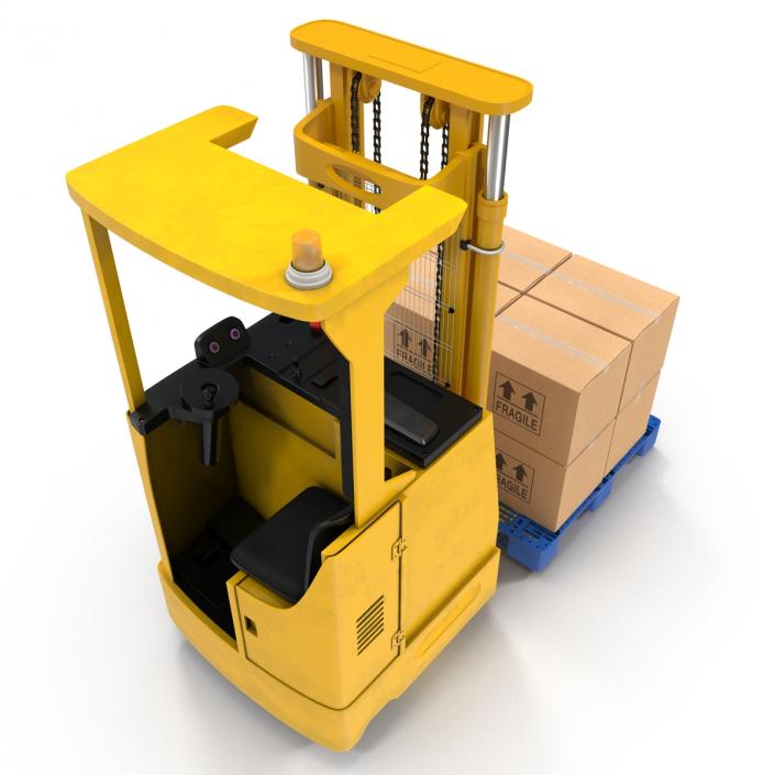 3D model Rider Stacker Yellow and Pallet Set