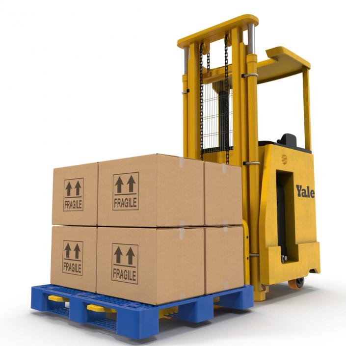 3D model Rider Stacker Yellow and Pallet Set