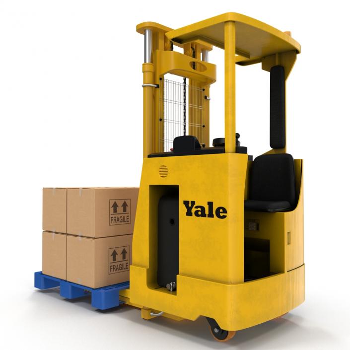 3D model Rider Stacker Yellow and Pallet Set