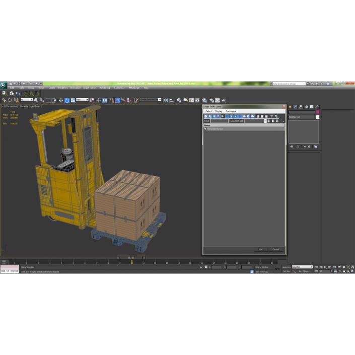 3D model Rider Stacker Yellow and Pallet Set