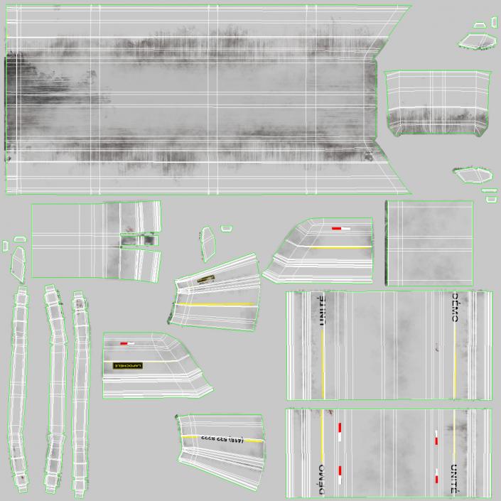 Semi Dump Trailer Rigged 3D model