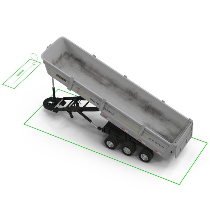 Semi Dump Trailer Rigged 3D model