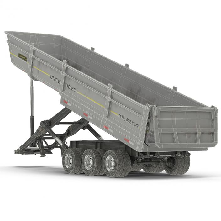 Semi Dump Trailer Rigged 3D model