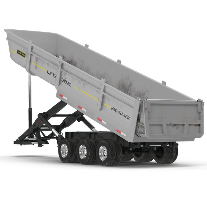 Semi Dump Trailer Rigged 3D model