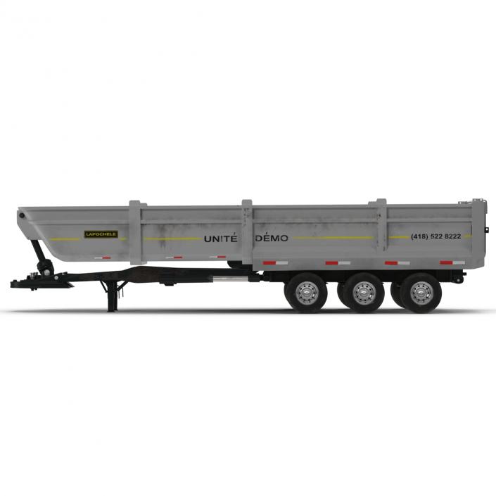 Semi Dump Trailer Rigged 3D model