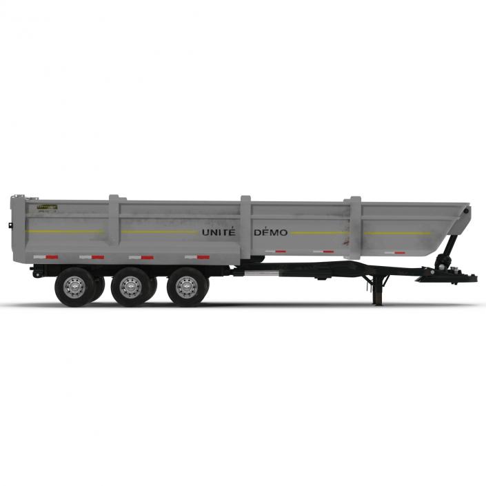 Semi Dump Trailer Rigged 3D model