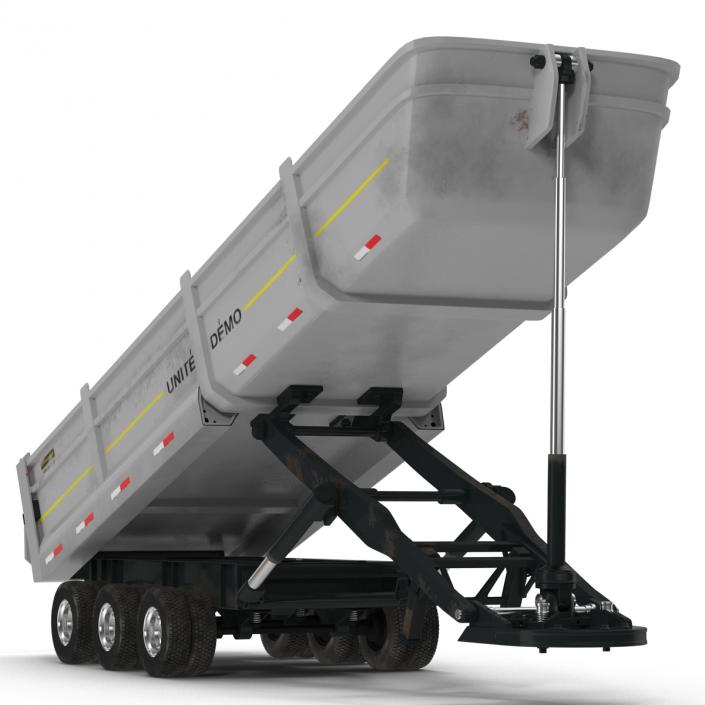 Semi Dump Trailer Rigged 3D model