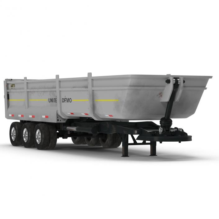 Semi Dump Trailer Rigged 3D model