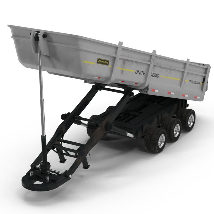 Semi Dump Trailer Rigged 3D model