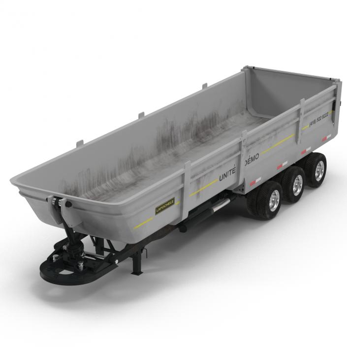 Semi Dump Trailer Rigged 3D model