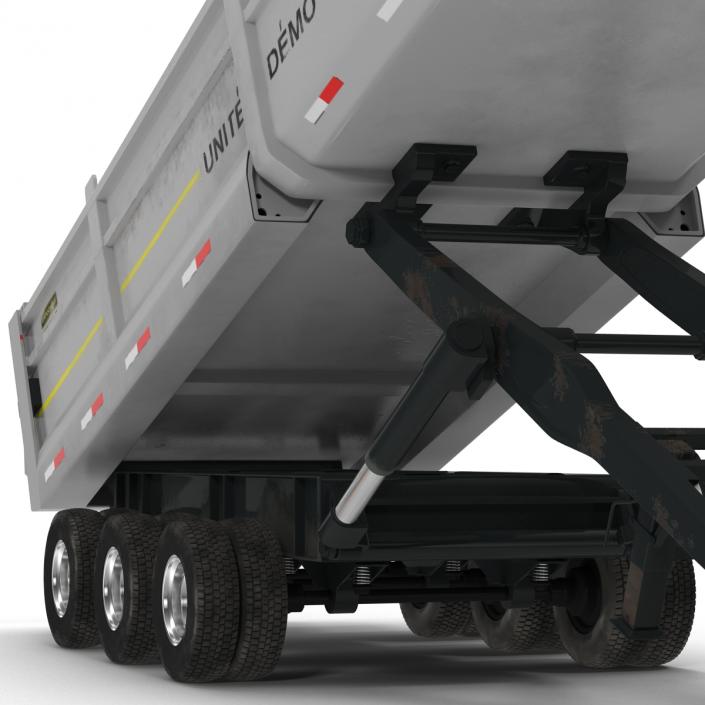 Semi Dump Trailer Rigged 3D model