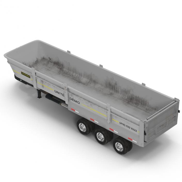 Semi Dump Trailer Rigged 3D model