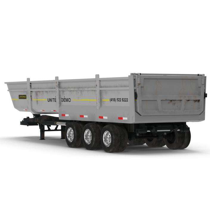 Semi Dump Trailer Rigged 3D model