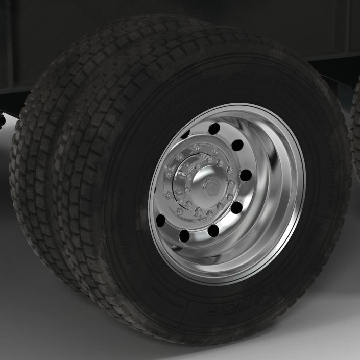 Semi Dump Trailer Rigged 3D model