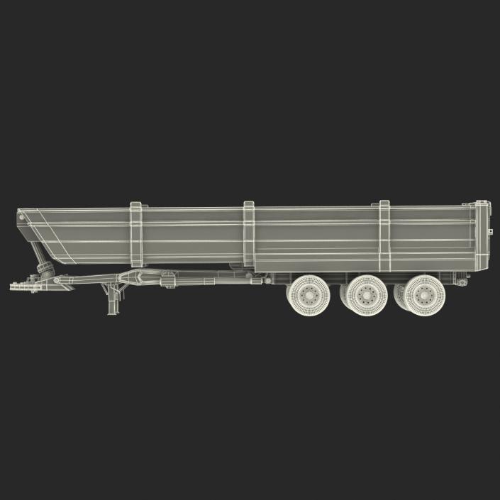 Semi Dump Trailer Rigged 3D model