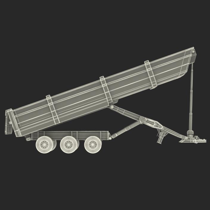 Semi Dump Trailer Rigged 3D model