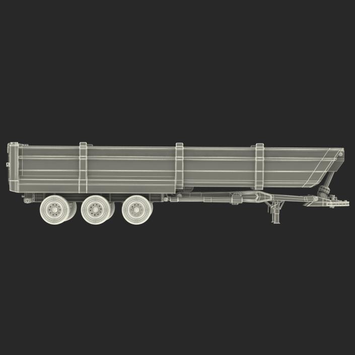 Semi Dump Trailer Rigged 3D model