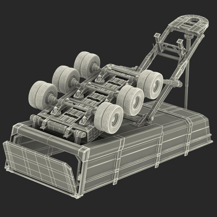 Semi Dump Trailer Rigged 3D model