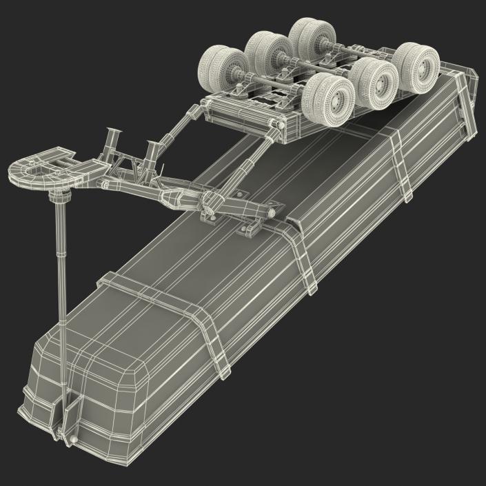 Semi Dump Trailer Rigged 3D model