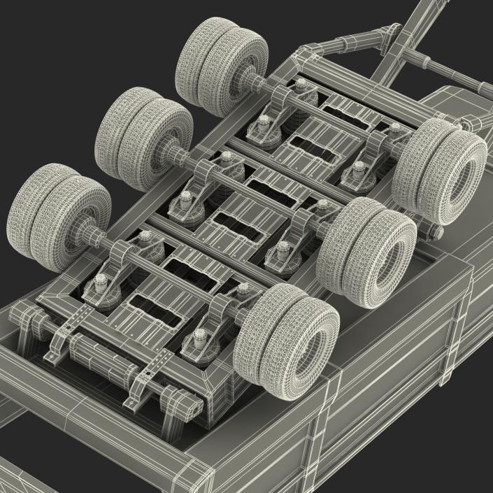 Semi Dump Trailer Rigged 3D model