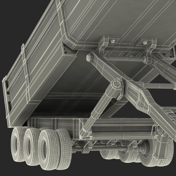 Semi Dump Trailer Rigged 3D model