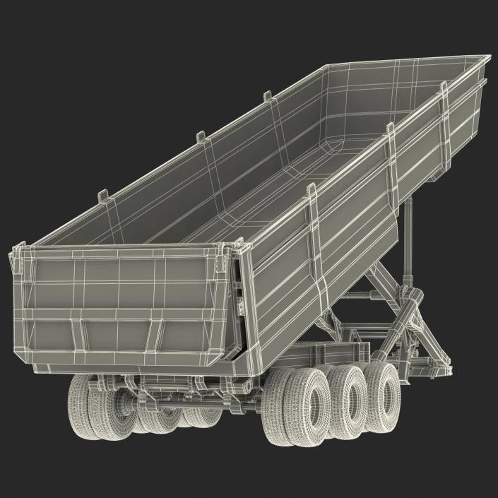 Semi Dump Trailer Rigged 3D model