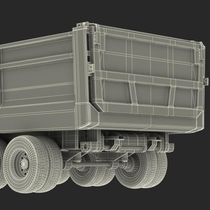 Semi Dump Trailer Rigged 3D model