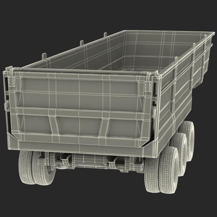 Semi Dump Trailer Rigged 3D model