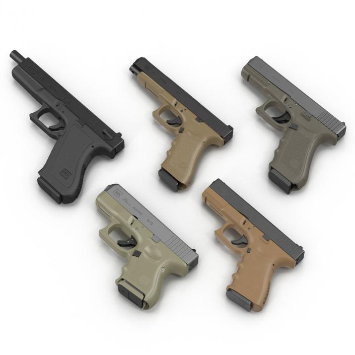 Glock Pistols 3D Models Collection 3D model