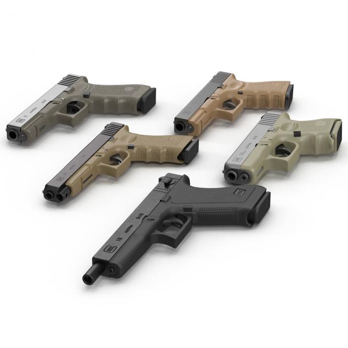 Glock Pistols 3D Models Collection 3D model