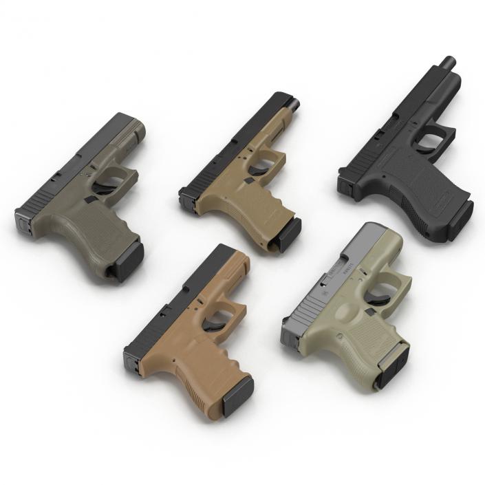 Glock Pistols 3D Models Collection 3D model