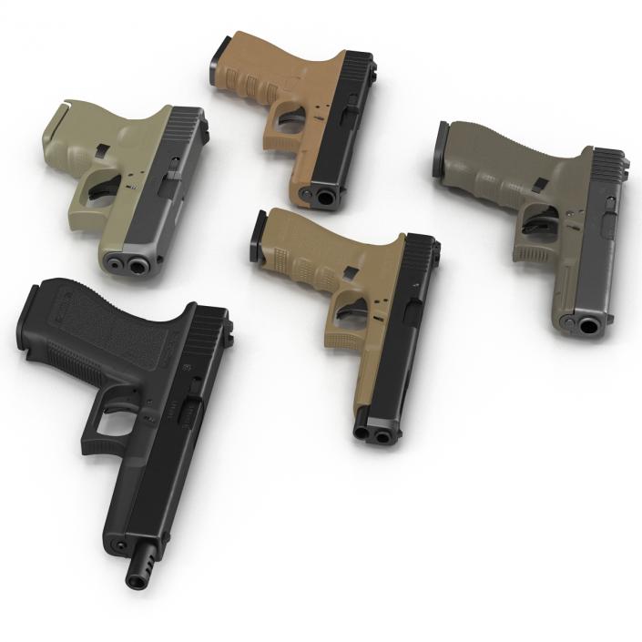 Glock Pistols 3D Models Collection 3D model