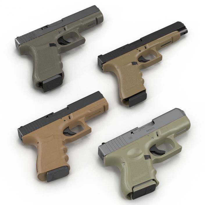 Glock Pistols 3D Models Collection 3D model