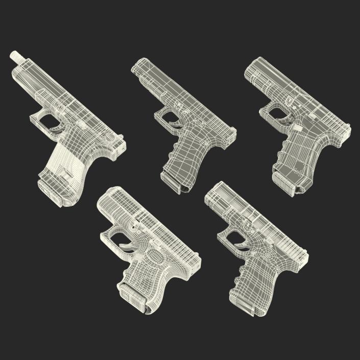 Glock Pistols 3D Models Collection 3D model