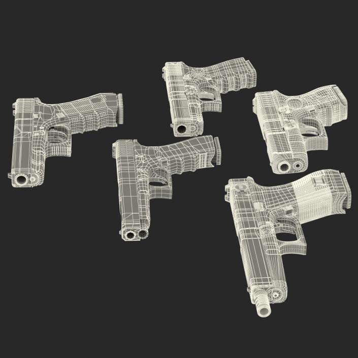 Glock Pistols 3D Models Collection 3D model