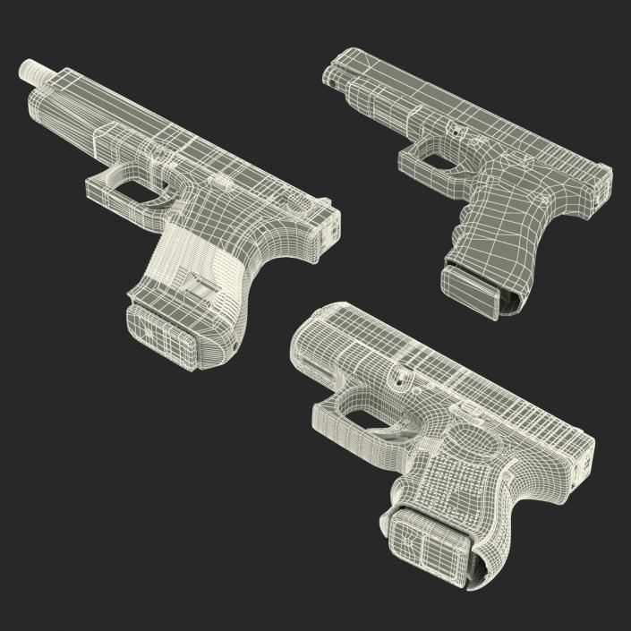 Glock Pistols 3D Models Collection 3D model