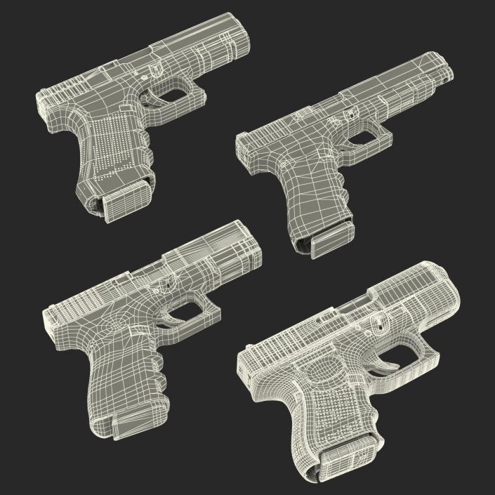 Glock Pistols 3D Models Collection 3D model