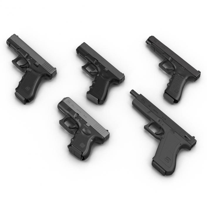 3D Glock Pistols 3D Models Collection 2