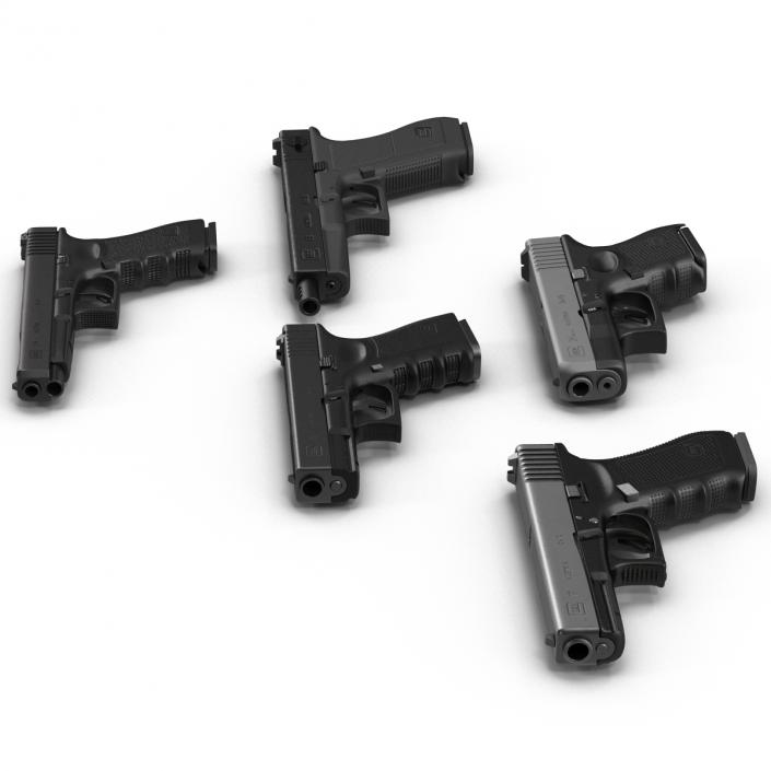 3D Glock Pistols 3D Models Collection 2