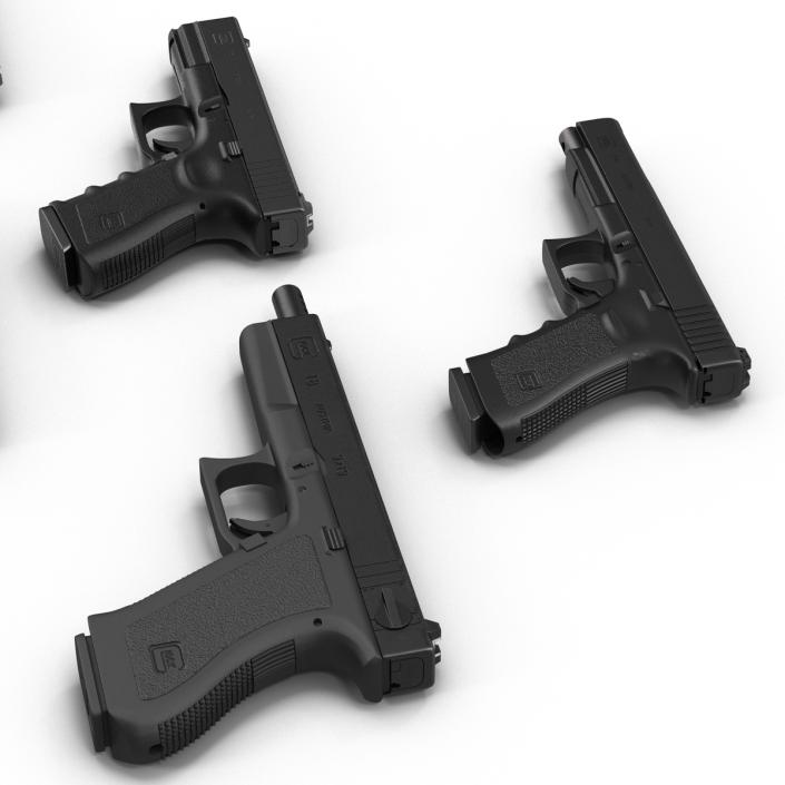 3D Glock Pistols 3D Models Collection 2