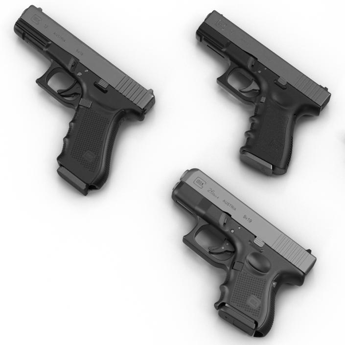 3D Glock Pistols 3D Models Collection 2